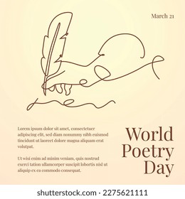 vector graphic of world poetry day good for world poetry day celebration. flat design. flyer design.flat illustration.