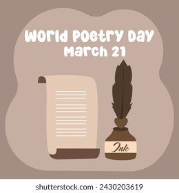 vector graphic of World Poetry Day ideal for World Poetry Day celebration.