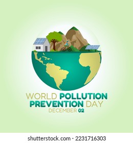 vector graphic of world pollution prevention day good for world pollution prevention day celebration. flat design. flyer design.flat illustration.