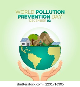 vector graphic of world pollution prevention day good for world pollution prevention day celebration. flat design. flyer design.flat illustration.