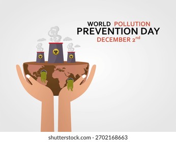 Gráfico vetorial do Dia Mundial da Prevenção da Poluição para a celebração do Dia Mundial da Prevenção da Poluição.