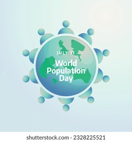 vector graphic of World Population Day good for World Population Day celebration. flat design. flyer design.flat illustration.