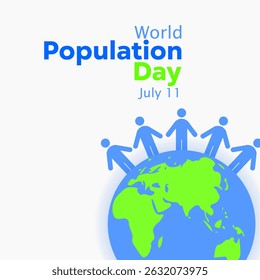 gráfico vetorial do Dia Mundial da População, ideal para a celebração do Dia Mundial da População.
