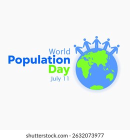 gráfico vetorial do Dia Mundial da População, ideal para a celebração do Dia Mundial da População.
