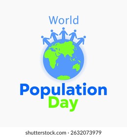 gráfico vetorial do Dia Mundial da População, ideal para a celebração do Dia Mundial da População.
