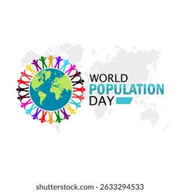 Gráfico vetorial do Dia Mundial da População para a celebração do Dia Mundial da População.