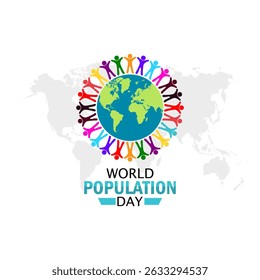 Gráfico vetorial do Dia Mundial da População para a celebração do Dia Mundial da População.