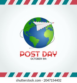 vector graphic of world post day good for world post day celebration. flat design. flyer design.flat illustration.