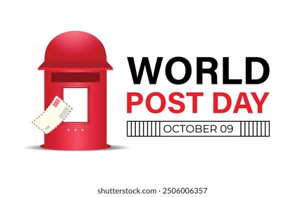 vector graphic of world post day with post box mail box design. Banner poster, flyer and background design template. vector illustration.