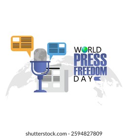 Vector graphic of World Press Freedom Day for World Press Freedom Day celebration.