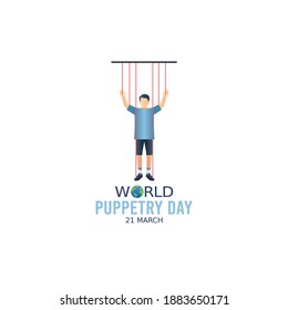 vector graphic of world puppetry day good for world puppetry day celebration. flat design. flyer design.flat illustration.
