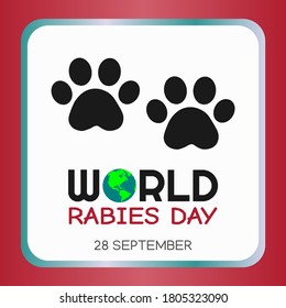 Vector graphic of world rabies day good for world rabies day celebration. flat design. flyer design.flat illustration.