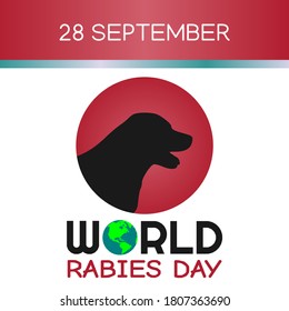 Gráfica vectorial del día de la rabia mundial para la celebración del Día de la Rabia mundial. diseño plano. diseño de volante.ilustración plana.	