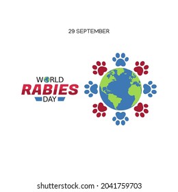 vector graphic of world rabies day good for world rabies day celebration. flat design. flyer design.flat illustration.