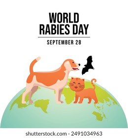 vector graphic of World Rabies Day ideal for World Rabies Day celebration.