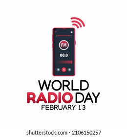 vector graphic of world radio day good for world radio day celebration. flat design. flyer design.flat illustration.