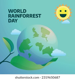 vector graphic of World Rainforest Day good for World Rainforest Day celebration. flat design. flyer design.flat illustration.