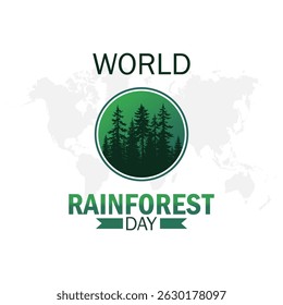 Vector graphic of World Rainforest Day for World Rainforest Day celebration.