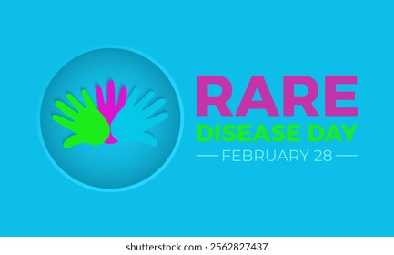 Vector graphic of World Rare Disease Day. February 28. Holiday concept. Design for banner, cards, prints, social media, poster, flyer and background design template.