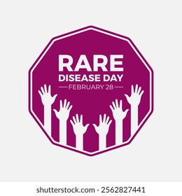 Vector graphic of World Rare Disease Day. February 28. Holiday concept. Design for banner, cards, prints, social media, poster, flyer and background design template.