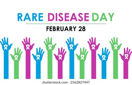 Vector graphic of World Rare Disease Day. February 28. Holiday concept. Design for banner, cards, prints, social media, poster, flyer and background design template.