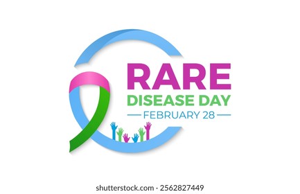 Vector graphic of World Rare Disease Day. February 28. Holiday concept. Design for banner, cards, prints, social media, poster, flyer and background design template.