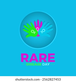 Vector graphic of World Rare Disease Day. February 28. Holiday concept. Design for banner, cards, prints, social media, poster, flyer and background design template.