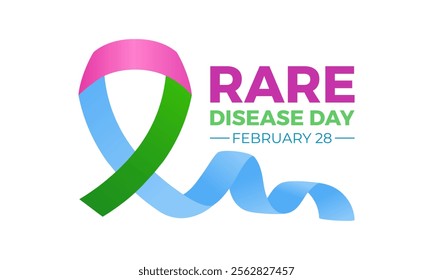 Vector graphic of World Rare Disease Day. February 28. Holiday concept. Design for banner, cards, prints, social media, poster, flyer and background design template.