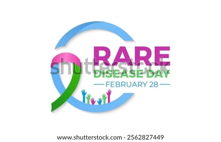 Vector graphic of World Rare Disease Day. February 28. Holiday concept. Design for banner, cards, prints, social media, poster, flyer and background design template.