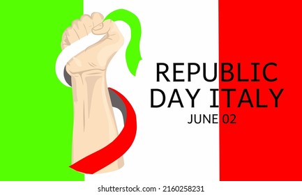 Vector graphic of world rebuplic day italy for world republic day Italy celebration. flat design. flyer design. flat illustration. Banner design. June 02.