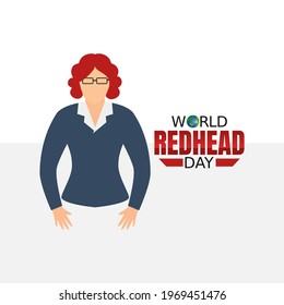 vector graphic of world redhead day good for world redhead day celebration. flat design. flyer design.flat illustration.