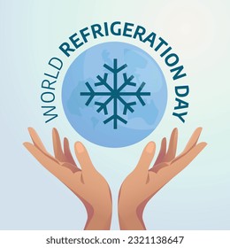 gráfico vectorial del Día Mundial de la Refrigeración, bueno para la celebración del Día Mundial de la Refrigeración. diseño plano. diseño de volante.ilustración plana.