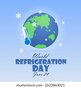 Vector gráfico del Día Mundial de la Refrigeración, ideal para la celebración del Día Mundial de la Refrigeración.