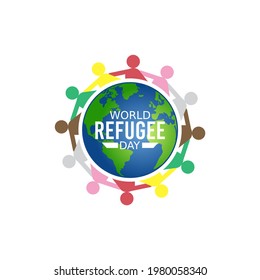 vector graphic of world refugee day good for world refugee day celebration. flat design. flyer design.flat illustration.