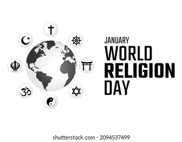 vector graphic of world religion day good for world religion day celebration. flat design. flyer design.flat illustration.	