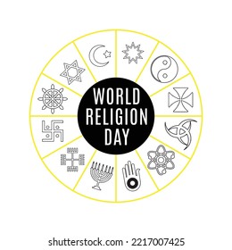 vector graphic of world religion day good for world religion day celebration. flat design. flyer design.flat illustration.