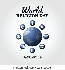 vector graphic world religion day good for world religion day celebration  flat design  flyer design flat illustration 