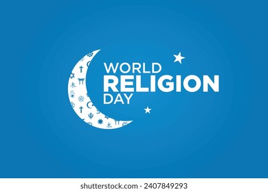 vector graphic of World religion Day is good for World religion Day celebration. moon design. flyer design.flat illustration.