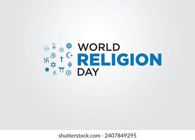 vector graphic of World religion Day is good for World religion Day celebration. flat design. flyer design.flat illustration.