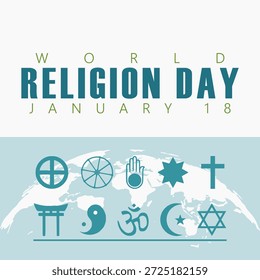 gráfico vetorial do Dia Mundial da Religião ideal para a celebração do Dia Mundial da Religião