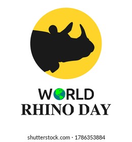 Vector graphic of world rhino day good for world rhino day celebration. flat design. flyer design.flat illustration. rhino. animal.