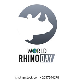 Vector graphic of world rhino day good for world rhino day celebration. flat design. flyer design.flat illustration.