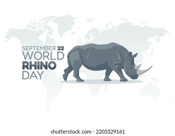 vector graphic of world rhino day good for world rhino day celebration. flat design. flyer design.flat illustration.