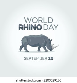 vector graphic of world rhino day good for world rhino day celebration. flat design. flyer design.flat illustration.