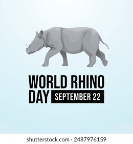 vector graphic of World Rhino Day ideal for World Rhino Day celebration.