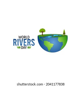 vector graphic of world rivers day good for world rivers day celebration. flat design. flyer design.flat illustration.