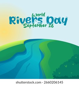 Vector gráfico del Día Mundial de los Ríos ideal para la celebración del Día Mundial de los Ríos.
