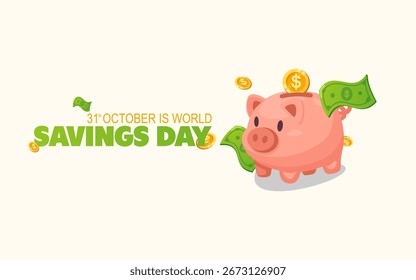 Vector gráfico del Día Mundial del Ahorro ideal para la celebración del Día Mundial del Ahorro.
