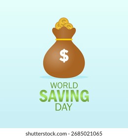 Vector gráfico del Día Mundial del Ahorro para la celebración del Día Mundial del Ahorro.