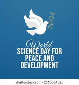 Vector gráfico del Día Mundial de la Ciencia para la Paz y el Desarrollo ideal para la celebración del Día Mundial de la Ciencia para la Paz y el Desarrollo.